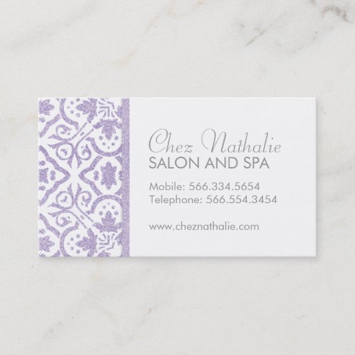 Customizable Elegant Customizable Purple Glitter Business Cards
