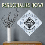 Elegant Customizable QR Code &#39;Pacific Moon Hotel&#39;  Metal Sign