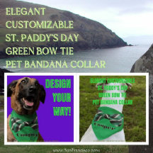 Elegant Customizable St. Paddy’s Day Green Bow Tie