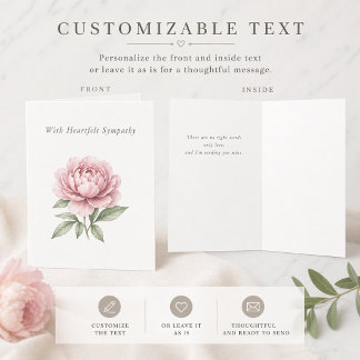 Elegant Customizable Sympathy Card with Peony