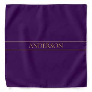 Elegant Customizable Text Gold & Deep Purple Bandana