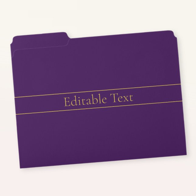Elegant Customizable Text | Gold & Deep Purple File Folder (Creator Uploaded)