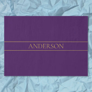 Elegant Customizable Text Gold & Deep Purple Tissue Paper