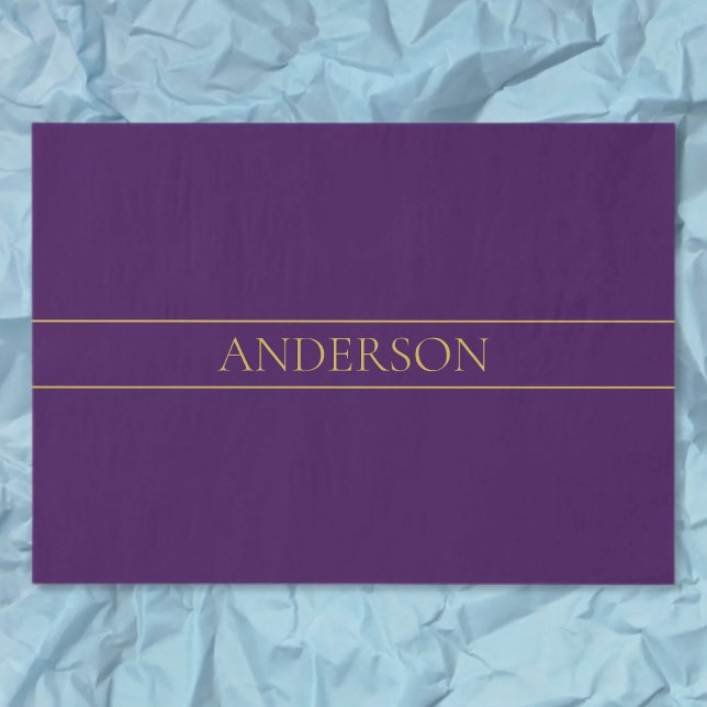 Elegant Customizable Text | Gold & Deep Purple Tissue Paper (Creator Uploaded)