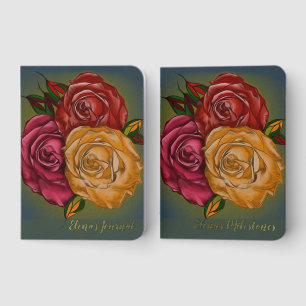 Elegant Customizable Warm Painted Roses Journal