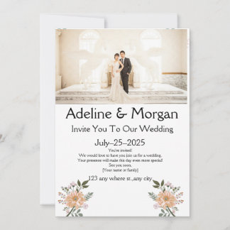 Elegant customizable wedding invitation cards