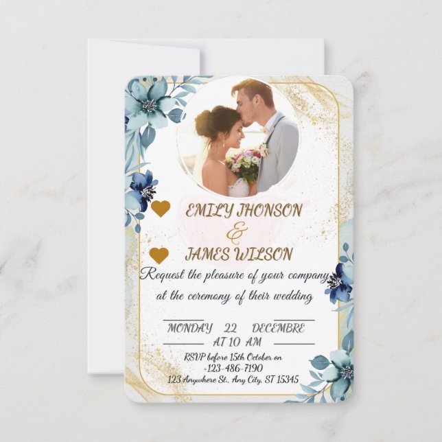 Elegant Customizable Wedding Invitation,  Invitation (Front)