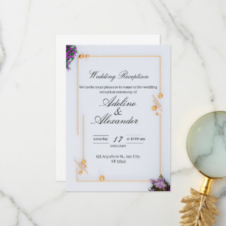 Elegant customizable wedding reception invitation