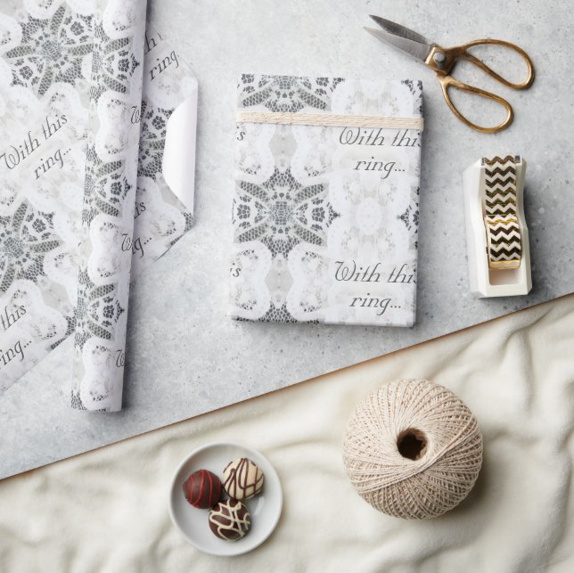 Elegant Customizable White Lace Wedding Wrapping Paper (Crafts)