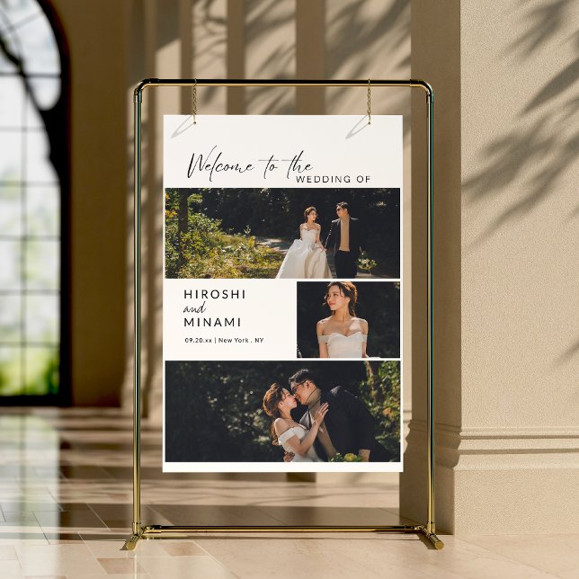 Elegant Customizable with Photos and Date Wedding Foam Board (Creator Uploaded)