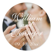 Elegant Customize Photo, Name, and Date Monogram