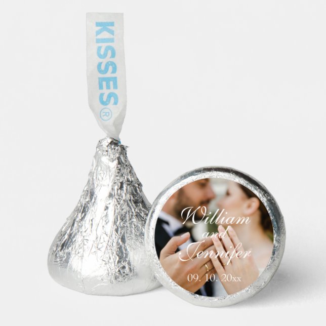 Elegant Customize Photo, Name, and Date Monogram  Hershey®'s Kisses® (Front)