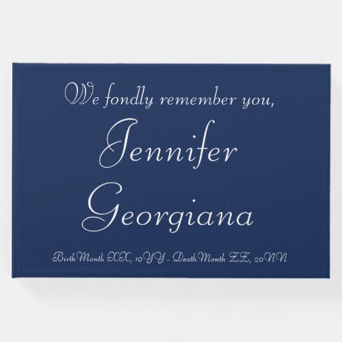 Elegant Customized FuneralMemorial Guest Book