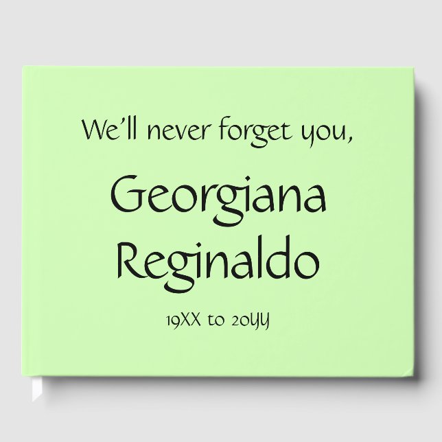 Elegant, Customized Funeral/Memorial Guestbook (Front)