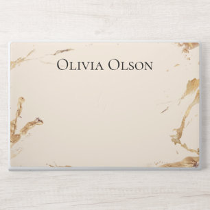 Elegant customized golden marble background HP laptop skin