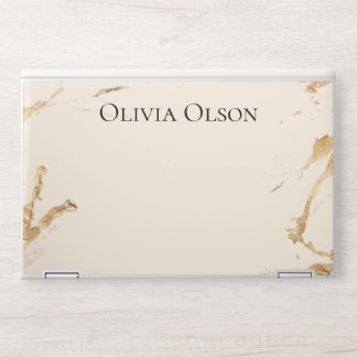Elegant customized golden marble background HP laptop skin