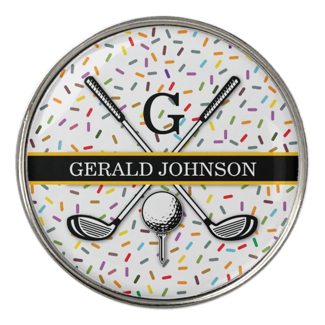 Elegant Customized Golf Monogram Design Ball Marker (Front)