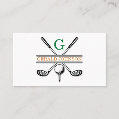 Elegant Customized Golf Monogram Design Business Card