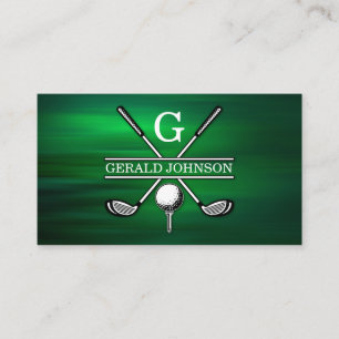 Elegant Customized Golf Monogram Design Business Card