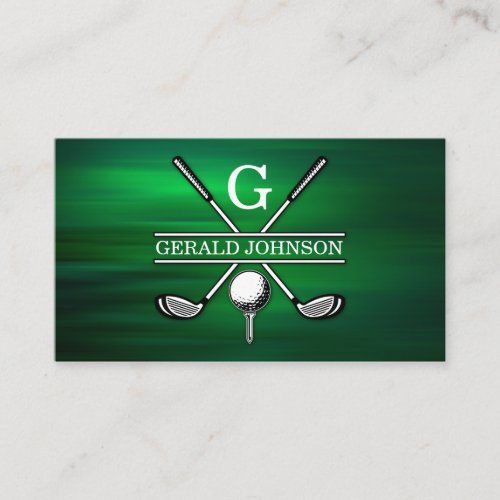 Elegant Customized Golf Monogram Design Business Card