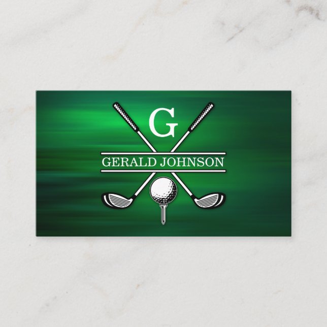 Elegant Customized Golf Monogram Design Business Card (Front)