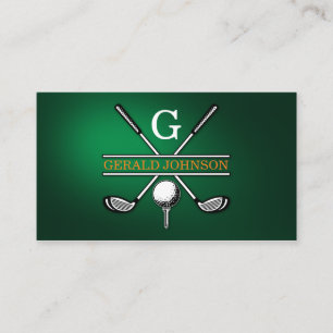 Elegant Customized Golf Monogram Design Business Card