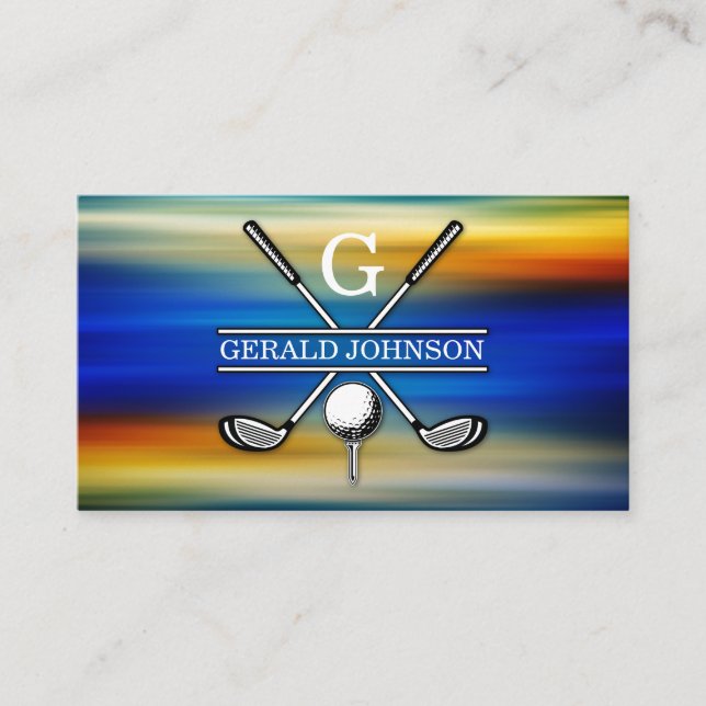 Elegant Customized Golf Monogram Design Business Card (Front)