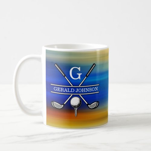 Elegant Customized Golf Monogram Design Coffee Mug