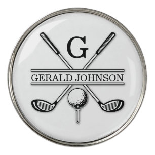 Elegant Customized Golf Monogram Design Golf Ball Marker