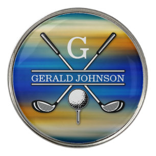 Elegant Customized Golf Monogram Design Golf Ball Marker