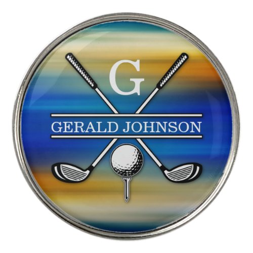 Elegant Customized Golf Monogram Design Golf Ball Marker