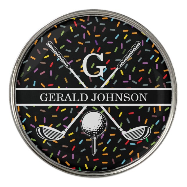 Elegant Customized Golf Monogram Design Golf Ball Marker (Front)