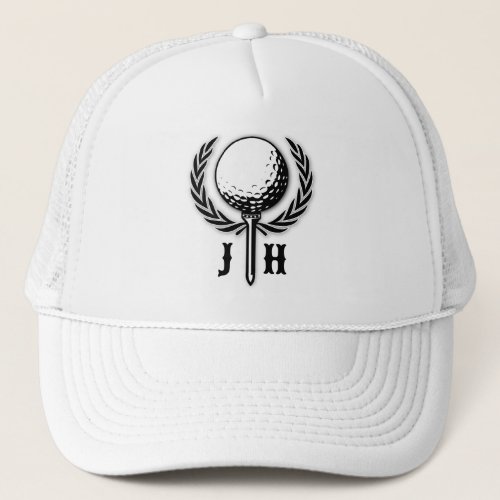 Elegant Customized Golf Monogram Design Trucker Hat