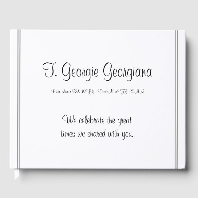 Elegant & Customized Memories Guestbook (Front)