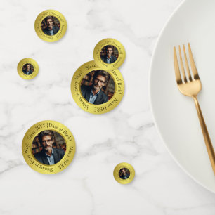 Elegant Customized Photo All-Occasion Shining Gold Confetti