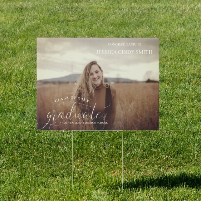 Elegant Customized Photo Graduation Sign (Insitu)