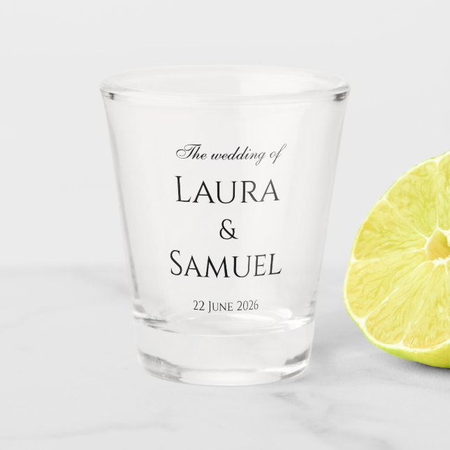 Elegant Customized Shot Glass Wedding Favors (Front)