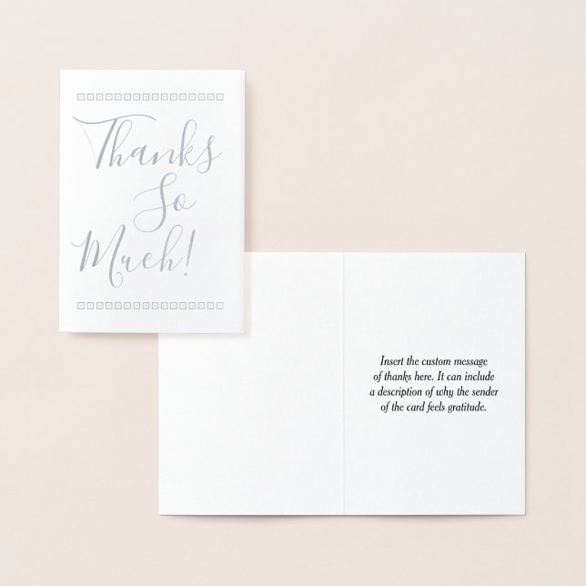 Elegant & Customized "Thanks So Much!" Card (Display)