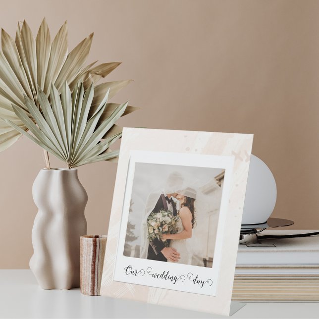 Elegant Customized Wedding Photo  Pedestal Sign (Creator Uploaded)