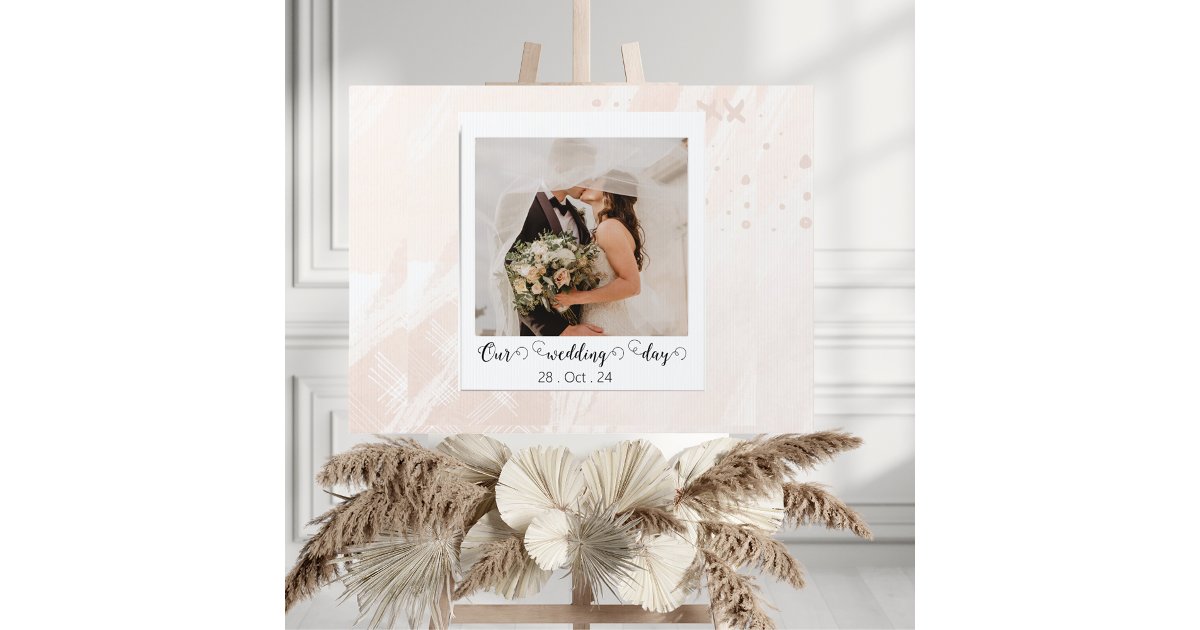 Elegant Customized Wedding Photo Sign | Zazzle