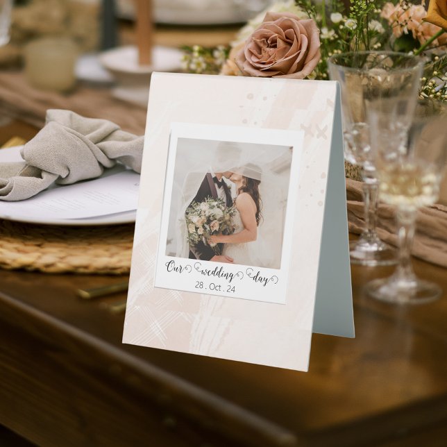 Elegant Customized Wedding Photo  Table Tent (Creator Uploaded)