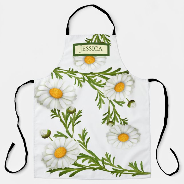 Elegant Cut Daisies Apron (Front)