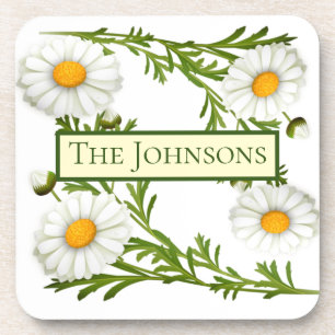 Elegant Cut Daisies Beverage Coaster