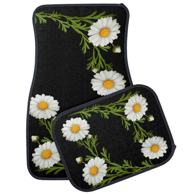 Elegant Cut Daisies Car Floor Mat (Set)