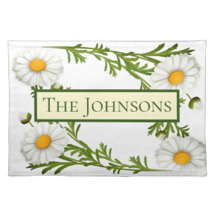 Elegant Cut Daisies Cloth Placemat