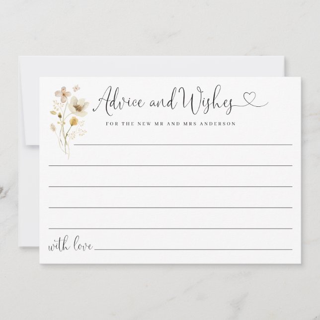 Elegant Cute Advice and Wishes Wildflowers Floral (Front)