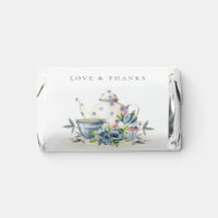 Elegant Cute Aqua Blue Floral Teapot Cup Wedding