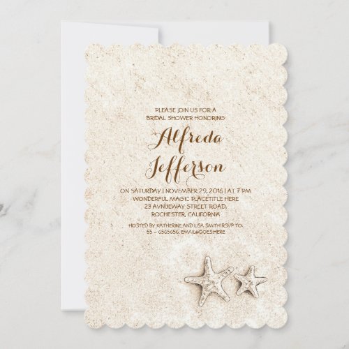 elegant cute beach bridal shower invitations