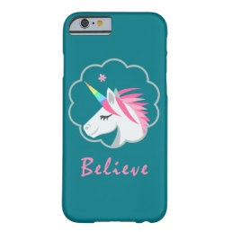 elegant cute believe in unicorns emoji barely there iPhone 6 case