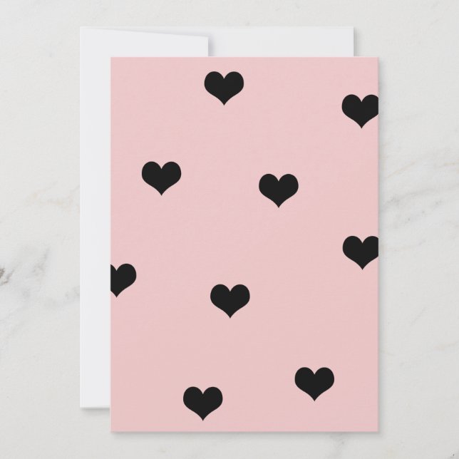 Elegant cute black & blush pink heart pattern (Front)